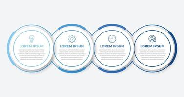 élément de conception infographique de la chronologie et options de nombre. concept d'entreprise en 4 étapes. peut être utilisé pour la mise en page du flux de travail, le diagramme, le rapport annuel, la conception Web. modèle d'entreprise de vecteur pour la présentation.