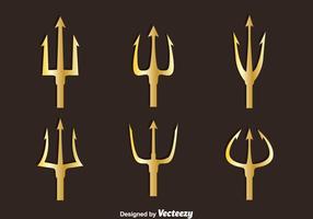 Vector de symboles d'or Poseidon