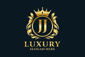 modèle de logo de luxe royal lettre jj initial dans l'art vectoriel pour les projets de marque luxueux et autres illustrations vectorielles.