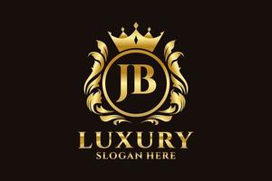 modèle de logo de luxe royal lettre jb initial dans l'art vectoriel pour les projets de marque luxueux et autres illustrations vectorielles.
