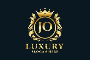 modèle initial de logo de luxe royal de lettre jo dans l'art vectoriel pour des projets de marque luxueux et d'autres illustrations vectorielles.