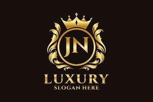 modèle initial de logo de luxe royal de lettre jn dans l'art vectoriel pour des projets de marque luxueux et d'autres illustrations vectorielles.