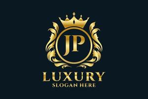 modèle de logo de luxe royal de lettre jp initial dans l'art vectoriel pour des projets de marque luxueux et d'autres illustrations vectorielles.