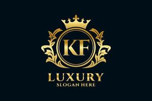 modèle initial de logo de luxe royal de lettre kf dans l'art vectoriel pour des projets de marque luxueux et d'autres illustrations vectorielles.