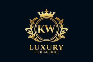 modèle de logo de luxe royal lettre initiale kw dans l'art vectoriel pour les projets de marque de luxe et autres illustrations vectorielles.