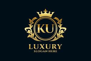 modèle de logo de luxe royal lettre ku initial dans l'art vectoriel pour les projets de marque de luxe et autres illustrations vectorielles.