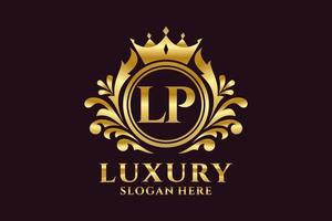 modèle de logo de luxe royal lettre initiale lp dans l'art vectoriel pour les projets de marque luxueux et autres illustrations vectorielles.