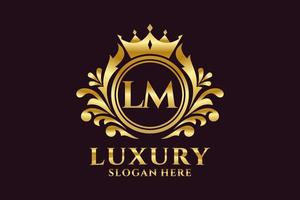 modèle initial de logo de luxe royal de lettre lm dans l'art vectoriel pour des projets de marque luxueux et d'autres illustrations vectorielles.