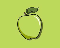 pommes vertes. fruits bio. style bande dessinée. illustration vectorielle pour toute conception. vecteur