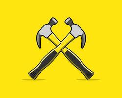 marteau plat icône logo illustration vecteur isolé. jeu d'icônes de construction. adapté à la conception Web, au logo, à l'application et à la mise à l'échelle de votre entreprise.