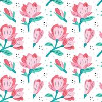 motif de magnolia rose vecteur