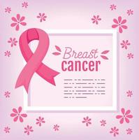 carte postale de lettrage de sensibilisation au cancer du sein vecteur