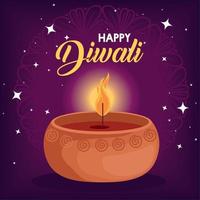 joyeux diwali lettrage vecteur