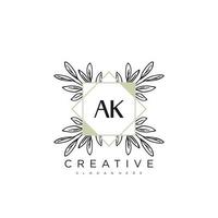 ak lettre initiale fleur logo modèle vecteur art vectoriel premium