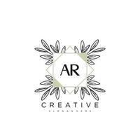 ar lettre initiale fleur logo modèle vecteur art vectoriel premium