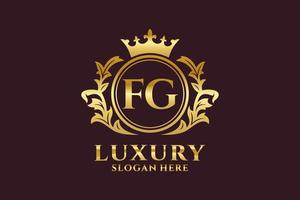 modèle de logo de luxe royal lettre fg initial dans l'art vectoriel pour les projets de marque luxueux et autres illustrations vectorielles.