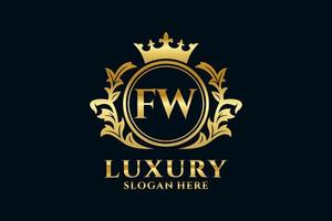 modèle initial de logo de luxe royal de lettre fw dans l'art vectoriel pour des projets de marque luxueux et d'autres illustrations vectorielles.