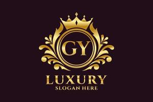 modèle de logo de luxe royal lettre initiale gy dans l'art vectoriel pour les projets de marque luxueux et autres illustrations vectorielles.