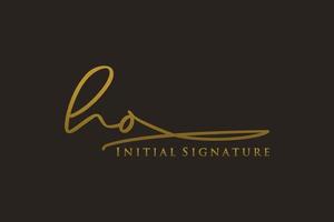 modèle de logo de signature de lettre initiale ho logo de conception élégante. illustration vectorielle de calligraphie dessinée à la main. vecteur