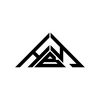 Conception créative du logo hby letter avec graphique vectoriel, logo hby simple et moderne en forme de triangle. vecteur