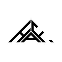 conception créative du logo de lettre haf avec graphique vectoriel, logo haf simple et moderne en forme de triangle. vecteur