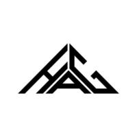 conception créative de logo de lettre hag avec graphique vectoriel, logo hag simple et moderne en forme de triangle. vecteur