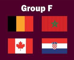 belgique canada croatie et maroc emblème drapeau groupe f symbole conception football final vecteur pays équipes de football illustration