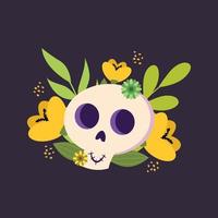 illustration vectorielle de squelette floral halloween vecteur