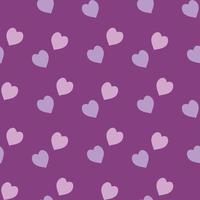 modèle sans couture avec des coeurs violet clair et rose sur fond violet. image vectorielle. vecteur