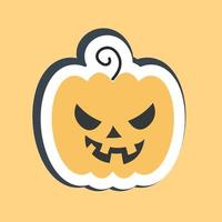 citrouilles autocollantes. éléments d'halloween. bon pour les impressions, les dépliants, les affiches, la publicité, le logo, la décoration de fête, la carte de voeux, etc. vecteur