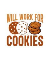 fonctionnera pour la conception de tshirt logo cookies vecteur