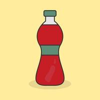illustration de bouteille d'eau rouge en style cartoon vecteur