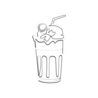 illustration vectorielle de café dessinée dans le style d'art en ligne vecteur