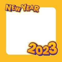 modèle de médias sociaux de bonne année. cadre du nouvel an 2023 pour le vecteur de modèle de publication sur les médias sociaux gratuit