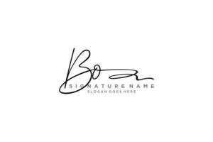 initial bo lettre signature logo modèle design élégant logo signe symbole modèle vecteur icône