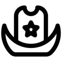 icône de chapeau de cow-boy, thème de voyage vecteur