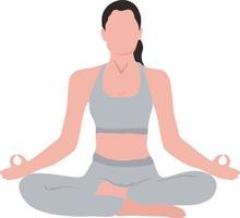 concept de temps de yoga, belle femme faisant de l'illustration vectorielle d'exercice de yoga. concept de mode de vie sain vecteur