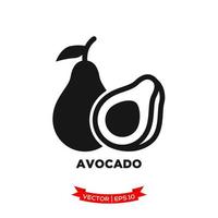 modèle de logo vectoriel icône illustration avocat au design plat treny