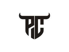 création initiale du logo du taureau pc. vecteur