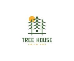 logo de la maison dans les arbres vecteur