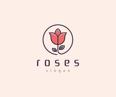 logo rose minimal vecteur