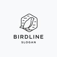 création de logo d'oiseau avec dessin au trait sur fond blanc vecteur