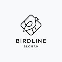 création de logo d'oiseau avec dessin au trait sur fond blanc vecteur