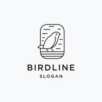 création de logo d'oiseau avec dessin au trait sur fond blanc vecteur