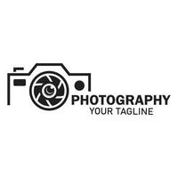 photographie appareil photo logo vecteur icône modèle de conception isolé sur fond noir