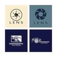 photographie appareil photo logo vecteur icône modèle de conception isolé sur fond noir