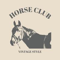logo cheval emblème modèle mascotte symbole vecteur élément de conception de style rétro vintage. conception de modèle