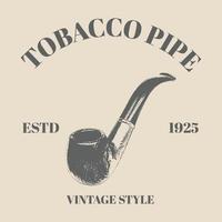 pipe à tabac logo dessin à la main vintage clip art isolé sur l'ancienne conception de modèle d'arrière-plan vecteur