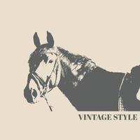 logo cheval emblème modèle mascotte symbole vecteur élément de conception de style rétro vintage. conception de modèle