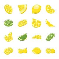 pack d'illustrations plates au citron vecteur